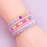 Casual Simple Style Round Beaded Arylic Resin Girl's Bracelets main image 3
