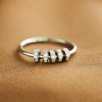 Simple Style Solid Color Sterling Silver Plating Inlay Zircon Open Rings Rings main image 1