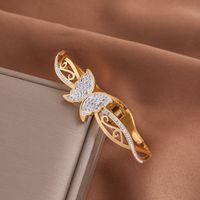 Dame Papillon Acier Au Titane Placage Incruster Zircon Bracelets Manchette sku image 2