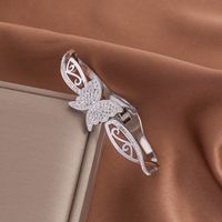 Lady Butterfly Titanium Steel Plating Inlay Zircon Cuff Bracelets main image 2
