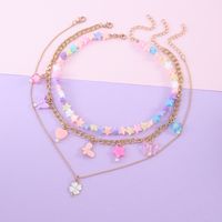 Modern Style Star Butterfly Alloy Plating Kid's Necklace main image 1