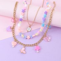 Modern Style Star Butterfly Alloy Plating Kid's Necklace main image 3