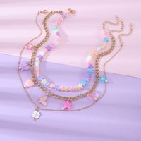 Modern Style Star Butterfly Alloy Plating Kid's Necklace main image 2