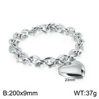 Stainless Steel 18K Gold Plated Simple Style Chain Heart Shape Bracelets Necklace sku image 2