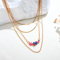 Ig Style Simple Style Flower 14k Gold Plated Alloy Wholesale Layered Necklaces main image 4