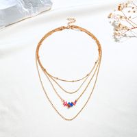 Style Ig Style Simple Fleur Plaqué Or 14k Alliage De Gros Collier En Couches main image 3