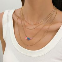Ig Style Simple Style Flower 14k Gold Plated Alloy Wholesale Layered Necklaces main image 1