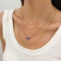 Ig Style Simple Style Flower 14k Gold Plated Alloy Wholesale Layered Necklaces main image 6