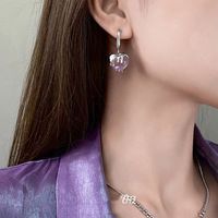 1 Pair Ig Style Heart Shape Inlay Alloy Rhinestones Drop Earrings main image 4