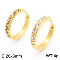 1 Pair Luxurious Solid Color Plating Inlay Stainless Steel Zircon 18K Gold Plated Earrings sku image 11