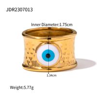 Wholesale Ig Style Devil's Eye Stainless Steel Enamel Plating 18k Gold Plated Rings sku image 4