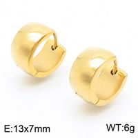 1 Pair Luxurious Solid Color Plating Inlay Stainless Steel Zircon 18K Gold Plated Earrings sku image 1