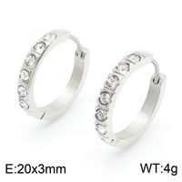 1 Pair Luxurious Solid Color Plating Inlay Stainless Steel Zircon 18K Gold Plated Earrings sku image 6