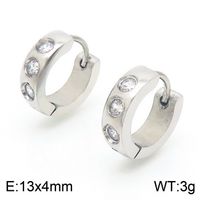 1 Pair Luxurious Solid Color Plating Inlay Stainless Steel Zircon 18K Gold Plated Earrings sku image 4