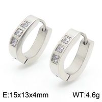 1 Pair Luxurious Solid Color Plating Inlay Stainless Steel Zircon 18K Gold Plated Earrings sku image 5