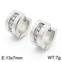 1 Pair Luxurious Solid Color Plating Inlay Stainless Steel Zircon 18K Gold Plated Earrings sku image 12