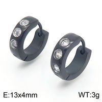 1 Pair Luxurious Solid Color Plating Inlay Stainless Steel Zircon 18K Gold Plated Earrings sku image 9