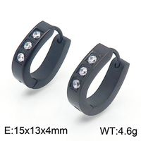 1 Pair Luxurious Solid Color Plating Inlay Stainless Steel Zircon 18K Gold Plated Earrings sku image 10