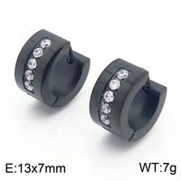 1 Pair Luxurious Solid Color Plating Inlay Stainless Steel Zircon 18K Gold Plated Earrings sku image 14