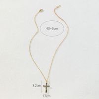 Simple Style Cross Copper Plating Inlay Artificial Crystal Pendant Necklace main image 2