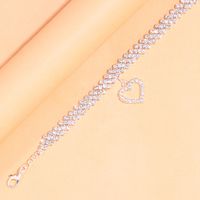 Vacation Heart Shape Silver Plated Rhinestones Alloy Wholesale Anklet main image 5