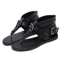Women's Casual Solid Color T-strap Thong Sandals main image 2