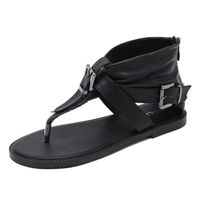 Women's Casual Solid Color T-strap Thong Sandals sku image 1