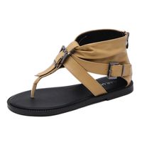 Women's Casual Solid Color T-strap Thong Sandals sku image 7