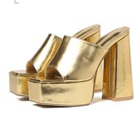 Women's Casual Solid Color Open Toe High Heel Slippers main image 2
