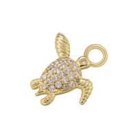 Casual Cute Simple Style Tortoise Animal Bird Copper 18k Gold Plated Zircon Charms In Bulk sku image 15