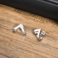1 Piece Cool Style V Shape Stainless Steel Ear Studs main image 4