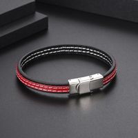 Casual Bloque De Color Acero Inoxidable Pulido Hombres Pulsera main image 1