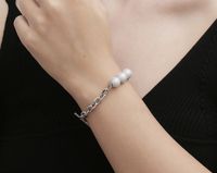 Ig Style Cool Style Heart Shape Titanium Steel Pearl Bracelets main image 4