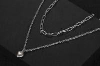 Simple Style Heart Shape Titanium Steel Gold Plated Necklace In Bulk main image 2