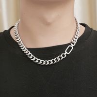 Hip-hop Oval Titanium Steel Polishing Men's Necklace main image 4