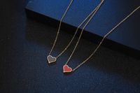 Simple Style Heart Shape Titanium Steel Gold Plated Pendant Necklace In Bulk main image 2