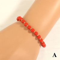 Casual Round Copper Beaded Handmade Plating 18k Gold Plated Bracelets sku image 1