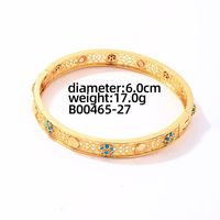 Élégant Glamour Brillant Rond Le Cuivre Placage Incruster Turquoise Zircon Plaqué Or Bracelet sku image 10