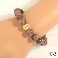 Retro Bohemian Round Artificial Gemstones Beaded Plating 18k Gold Plated Women's Bracelets main image 6