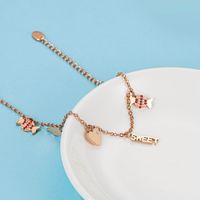 Sweet Candy Stainless Steel Polishing Plating Inlay Zircon Rose Gold Plated Bracelets main image 4