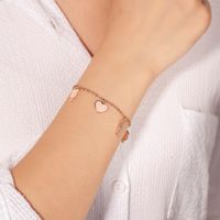 Sweet Candy Stainless Steel Polishing Plating Inlay Zircon Rose Gold Plated Bracelets main image 3