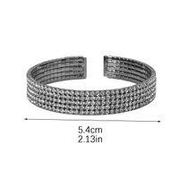 Streetwear Solid Color Titanium Steel Plating Inlay Rhinestones Silver Plated Cuff Bracelets main image 3