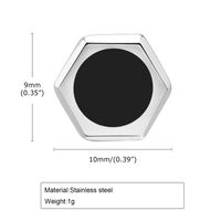 1 Piece Simple Style Hexagon Epoxy 304 Stainless Steel Ear Studs main image 3