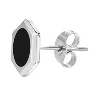 1 Piece Simple Style Hexagon Epoxy 304 Stainless Steel Ear Studs main image 2