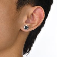 1 Piece Simple Style Hexagon Epoxy 304 Stainless Steel Ear Studs main image 6