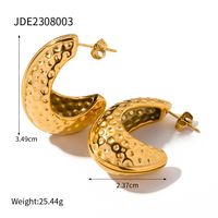1 Pair Ig Style Simple Style C Shape Plating Stainless Steel 18k Gold Plated Ear Studs sku image 2
