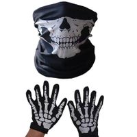 Halloween Gothic Exaggerated Skeleton Skull Party Festival Gloves And Masks sku image 1