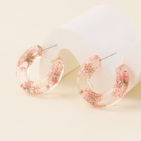 1 Pair Simple Style Flower Epoxy Resin Ear Studs sku image 3