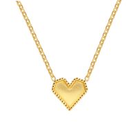 201 Edelstahl Vergoldet Einfacher Stil Herzform Halskette Mit Anhänger sku image 1