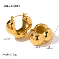 1 Pair Simple Style Solid Color Plating Stainless Steel 18k Gold Plated Ear Studs sku image 2